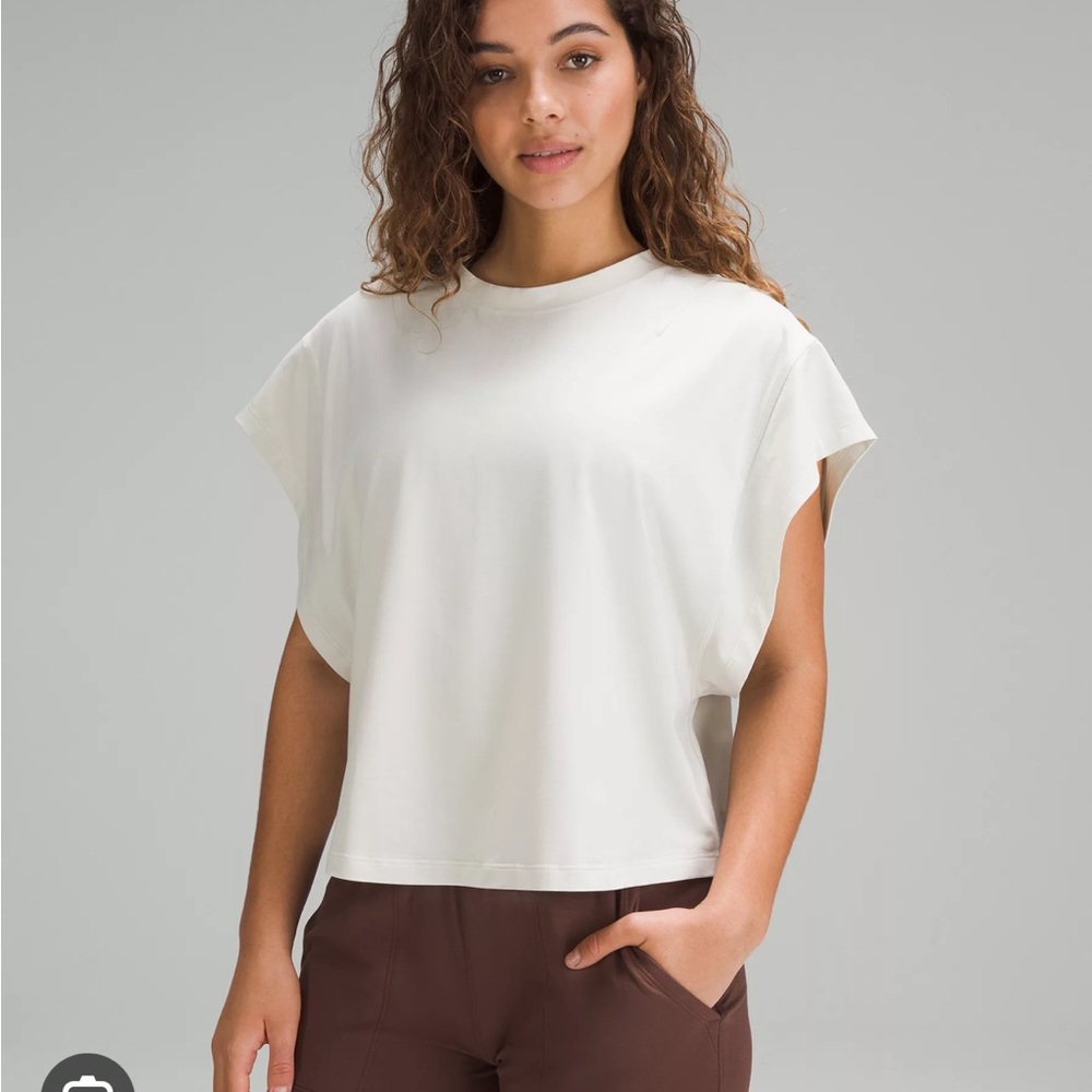 Beige Wide Sleeve Cotton Tshirt